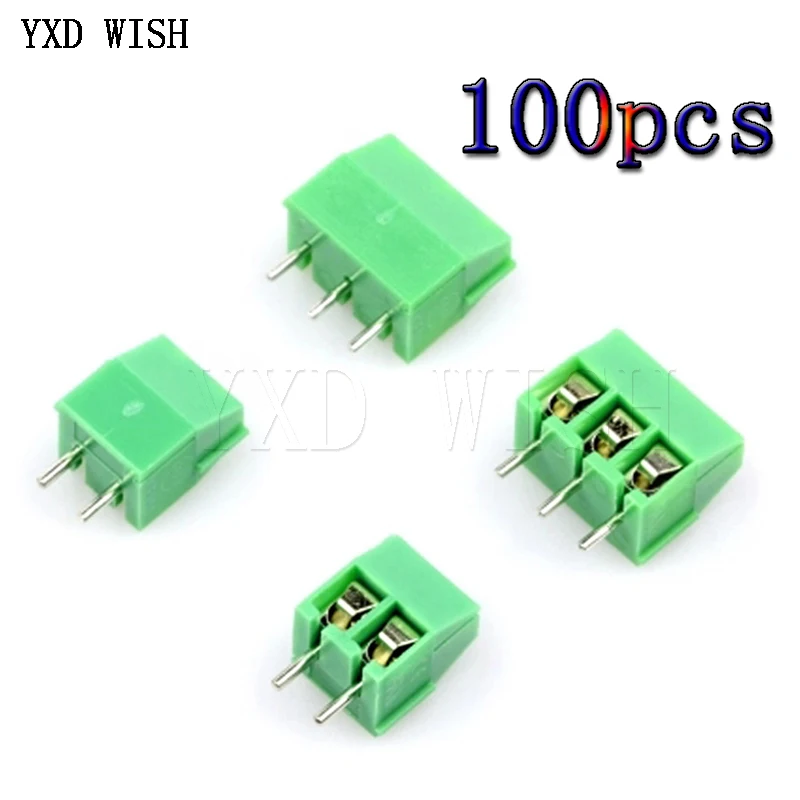 

100PCS KF350-3.5-2P-3P 3.5mm Pitch 2 Pin 3 Pin Spliceable Plug-in PCB Screw Terminal Block Connector KF350 300V 10A For 24-18AWG