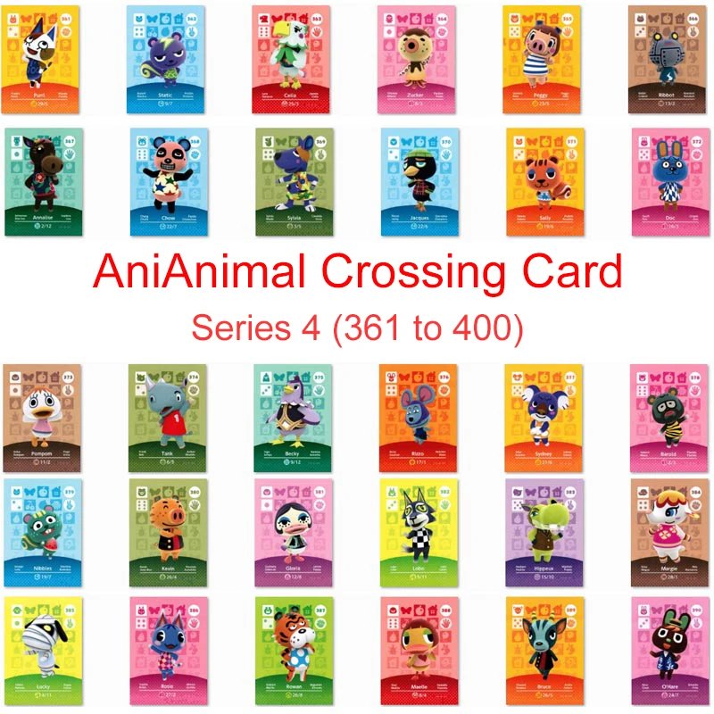 Series 4 (361 to 400) Animal Crossing Card Amiibo Card Work for NS 3DS Switch Game New Horizons Animal Crossing Amiibo Card
Series 4 (361 to 400) Animal Crossing Card Amiibo Card Work for NS 3DS Switch Game New Horizons Animal Crossing Amiibo Card
