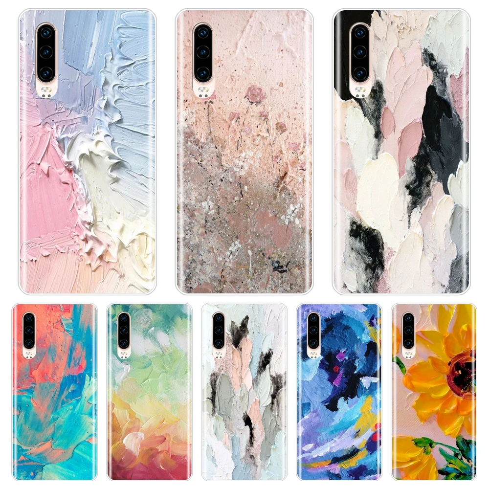 Чехол для Huawei P Smart Plus 2019 Z силиконовый чехол с абстрактным рисунком P30 Lite Pro P20