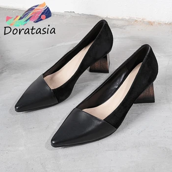 DORATASIA Classic Women Pointed Toe Slip On Shallow Black Office Shoes Spring Shallow Pumps Women Genuine Leather Pumps
DORATASIA Classic Women Pointed Toe Slip On Shallow Black Office Shoes Spring Shallow Pumps Women Genuine Leather Pumps