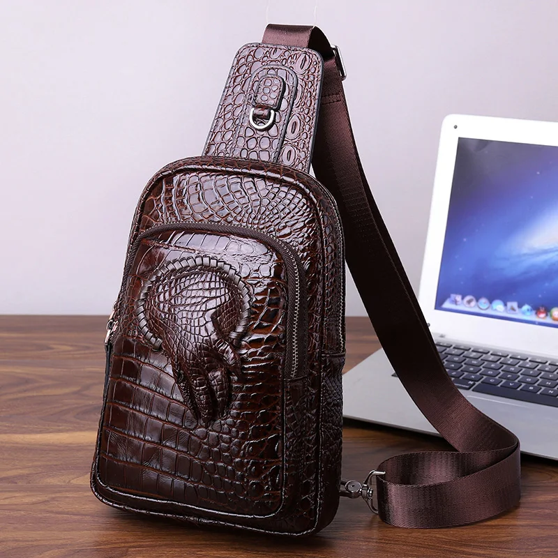 2019 New leather crocodile claw breast bag cowhide crocodile pattern oblique span single shoulder bag multi-functional chest bag
2019 New leather crocodile claw breast bag cowhide crocodile pattern oblique span single shoulder bag multi-functional chest bag