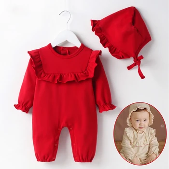 2020 Newborn Toddler Girls Cute Cotton Baby Lace Red Long Sleeve Romper + Cap Clothing Suit 
2020 Newborn Toddler Girls Cute Cotton Baby Lace Red Long Sleeve Romper + Cap Clothing Suit