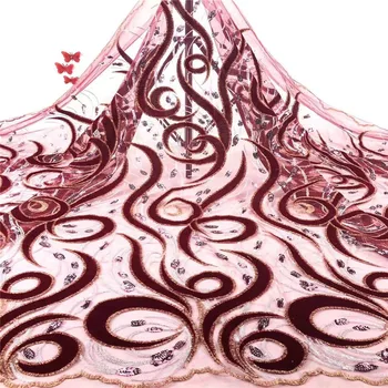 African Velvet Lace Fabric 2020 High Quality Wine Lace Fabrics with Sequins French Mesh Lace for Party Red
African Velvet Lace Fabric 2020 High Quality Wine Lace Fabrics with Sequins French Mesh Lace for Party Red