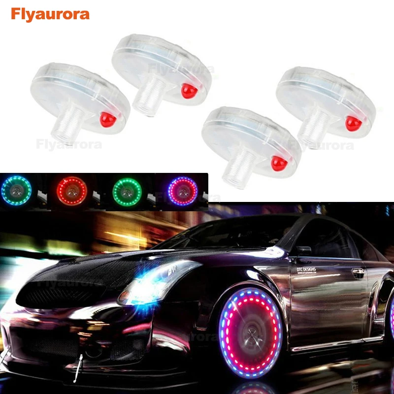 Solar Energy Wheel Light Decorative Flashing Colorful LED Tire Gas Nozzle Cap Motion Sensors for Car motorcycles Bike Bicy | Автомобили и