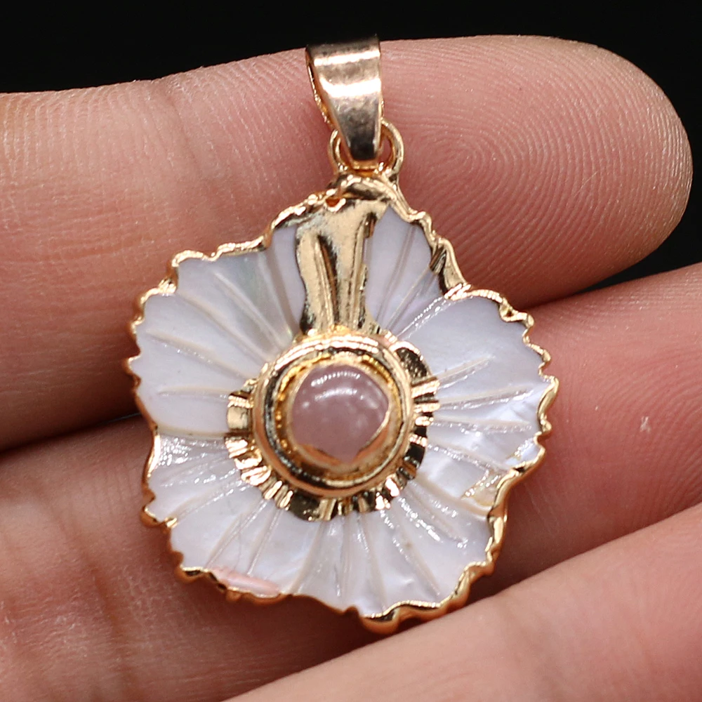 Natural Carved White Shell Flower Semi-precious Stone Pendant Trendy Turquoises Charms for DIY Necklace Earring Making Jewelry
Natural Carved White Shell Flower Semi-precious Stone Pendant Trendy Turquoises Charms for DIY Necklace Earring Making Jewelry