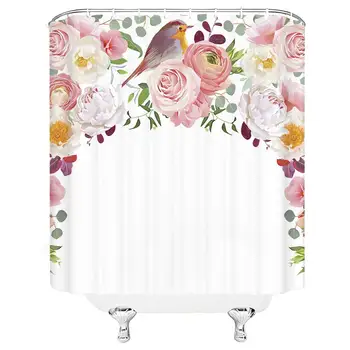 Floral Shower Curtain Hummingbird Blooming Flower Arch on Pure White Background Spring Art Design Waterproof Machine Washable
Floral Shower Curtain Hummingbird Blooming Flower Arch on Pure White Background Spring Art Design Waterproof Machine Washable