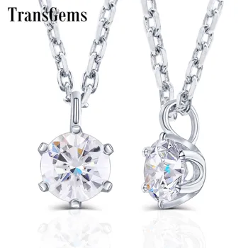 TransGems 0.5 ct Carat EF Colorless Moissanite Pendant 18K White Gold Stunning Solitaire Moissanite Slide Pendant for Women
TransGems 0.5 ct Carat EF Colorless Moissanite Pendant 18K White Gold Stunning Solitaire Moissanite Slide Pendant for Women