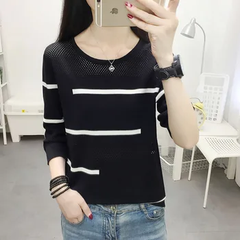 Long Sleeve O-Neck Spring Striped Pullovers Tops Shirt Fashion Women Knitted Pull Jumpers Ladies Casual Pullover Sweater Top
Long Sleeve O-Neck Spring Striped Pullovers Tops Shirt Fashion Women Knitted Pull Jumpers Ladies Casual Pullover Sweater Top