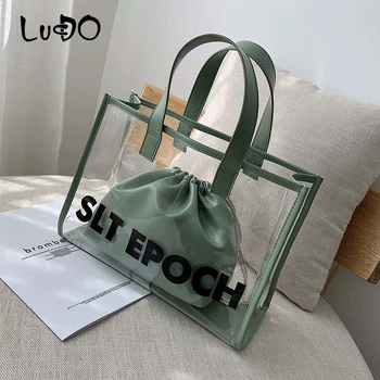 LUCDO Women Transparent Handbags Elegant Large Capacity Shoulder Crossbody Bag Designer Letter Hand Bag Clutch Bolsa Feminina
LUCDO Women Transparent Handbags Elegant Large Capacity Shoulder Crossbody Bag Designer Letter Hand Bag Clutch Bolsa Feminina