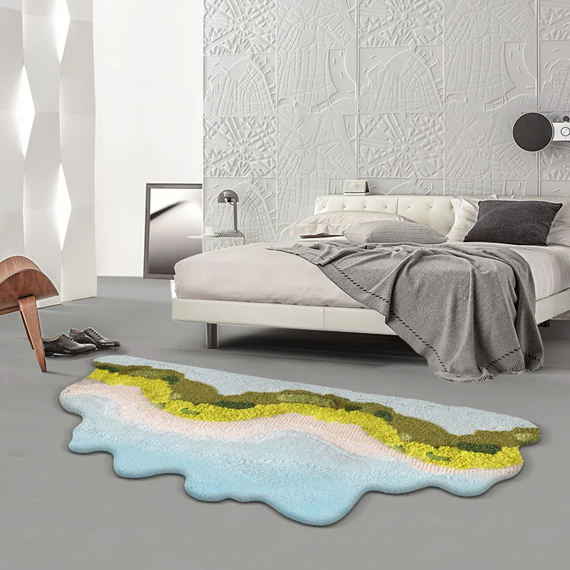 Nordic style 3D pattern handmade 60% wool shaggy runner rug, pastoral style seashore pattern decoration abstract art carpet
Nordic style 3D pattern handmade 60% wool shaggy runner rug, pastoral style seashore pattern decoration abstract art carpet