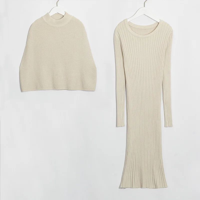 Wixra Autumn Winter Sweater+Long Sleeve Dress Sets Solid Female Elegant Two-Pieces Suits Loose Sweater Knit Knee-Length Dress
Wixra Autumn Winter Sweater+Long Sleeve Dress Sets Solid Female Elegant Two-Pieces Suits Loose Sweater Knit Knee-Length Dress
