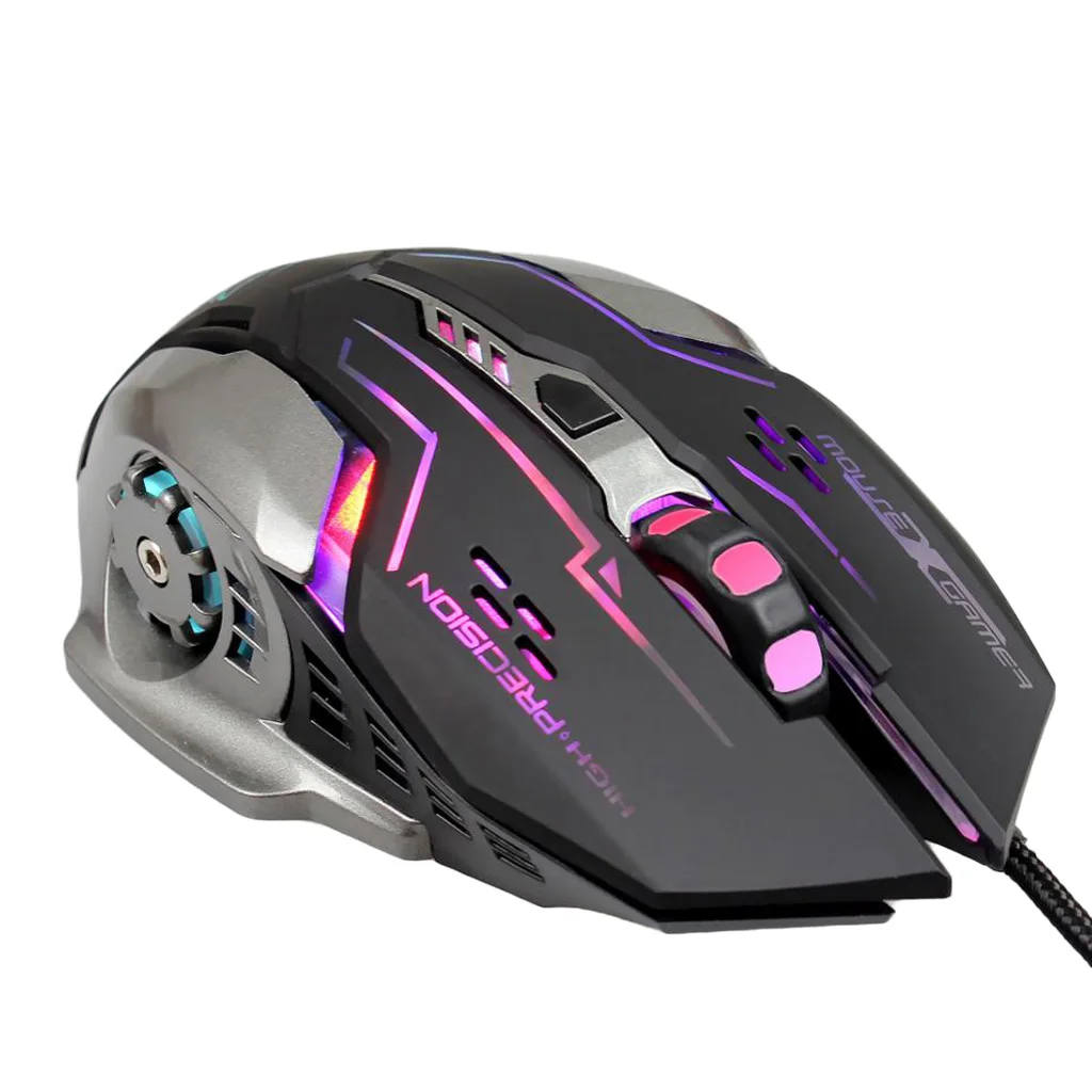 

4 DPI Settings Laptops Desktops Computers Gaming Mouse USB Wired Mice with 6 Programmable Buttons Colorful LED Light Mice