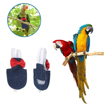 

Bird Parrot Diaper Flight Suit Nappy Clothes for Green Cheek Conure Parakeet Cockatiels Pigeons Pet Birds Feces Pocket Free Ship