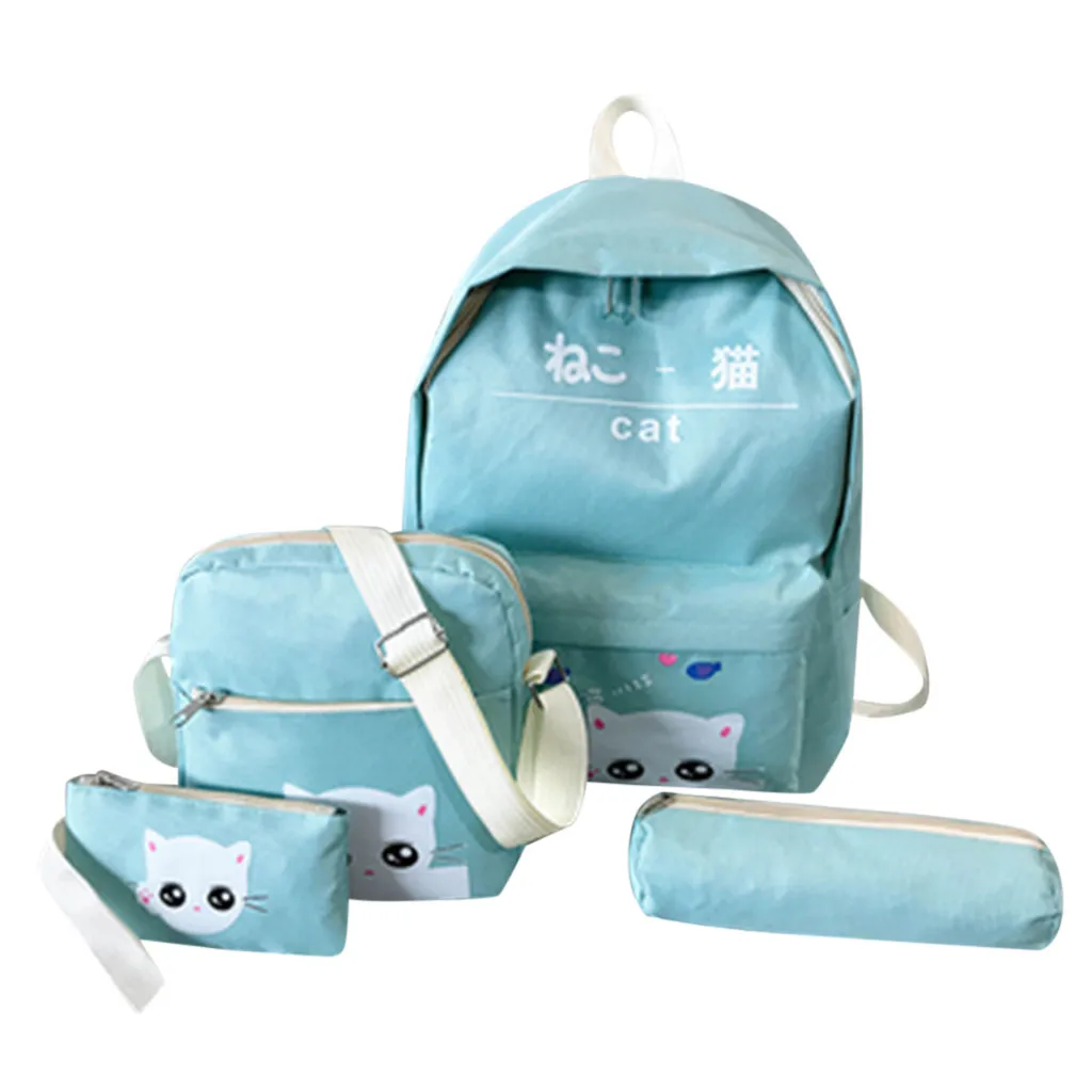 Casual Style Backpack Women Cute Cat Printing Canvas Backpack Women's Outdoor Four-Piece Zip Solid Color Backpack Travel Bag
Casual Style Backpack Women Cute Cat Printing Canvas Backpack Women's Outdoor Four-Piece Zip Solid Color Backpack Travel Bag
