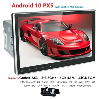 4G 64G 10.1" Universal car stereo DVD player GPS navigation 4G internet wifi Android 10 Octa Core RDS DVR DAB mirror link BT
4G 64G 10.1" Universal car stereo DVD player GPS navigation 4G internet wifi Android 10 Octa Core RDS DVR DAB mirror link BT