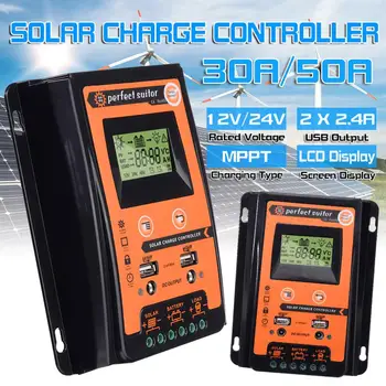 Charge controller 12V 24V 30A 50A MPPT Solar Charge Controller Solar Panel Battery Regulator Dual USB LCD Display
Charge controller 12V 24V 30A 50A MPPT Solar Charge Controller Solar Panel Battery Regulator Dual USB LCD Display