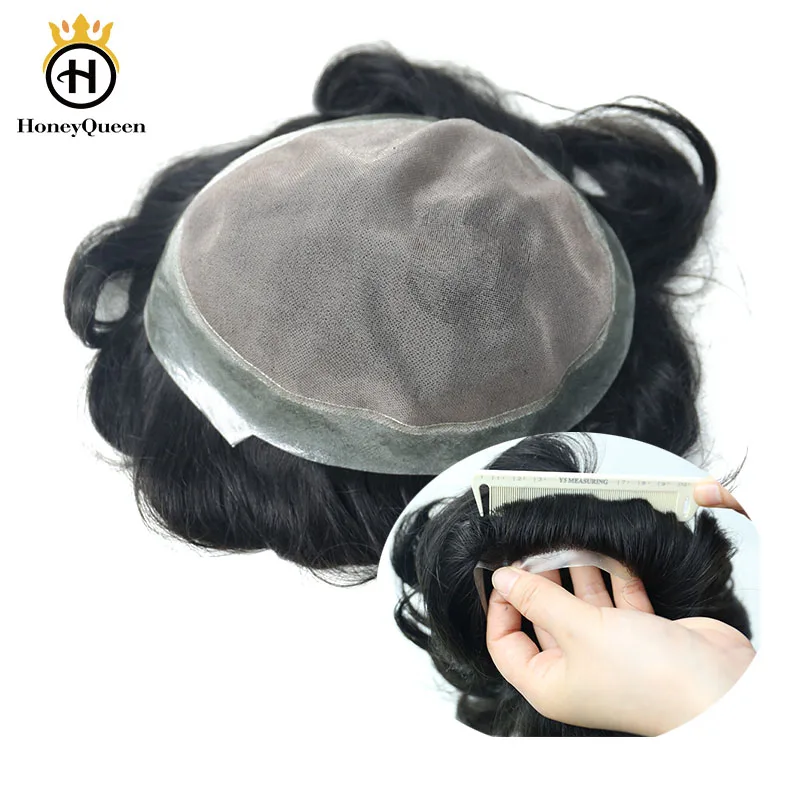 Toupee Men Fine Mono Poly Around Natural Looking 100% European Human Hair Toupee PU Replacement System 1B# Color Remy
Toupee Men Fine Mono Poly Around Natural Looking 100% European Human Hair Toupee PU Replacement System 1B# Color Remy