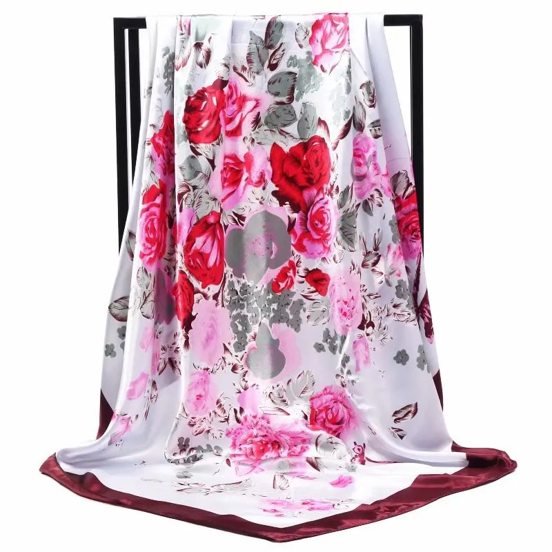 Silk Scarf Women Large Shawls Flowers Print Stoles Square Scarves Bandana Big Kerchief Female Foulards FD06
Silk Scarf Women Large Shawls Flowers Print Stoles Square Scarves Bandana Big Kerchief Female Foulards FD06