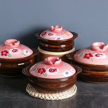 Japanese sakura cherry casserole household ceramic stew soup rice pot gas stove old-fashioned clay pan earthenware cooking pot 
Japanese sakura cherry casserole household ceramic stew soup rice pot gas stove old-fashioned clay pan earthenware cooking pot
