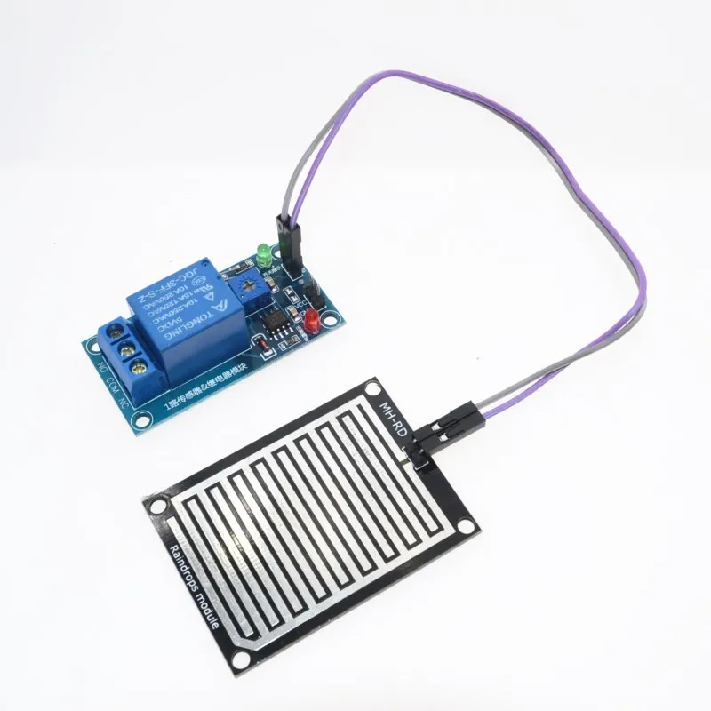 Rain water sensor module + DC 5V Relay Control Module Rain Sensor Water Raindrops Detection Module for Arduino robot kit 5PCS
Rain water sensor module + DC 5V Relay Control Module Rain Sensor Water Raindrops Detection Module for Arduino robot kit 5PCS