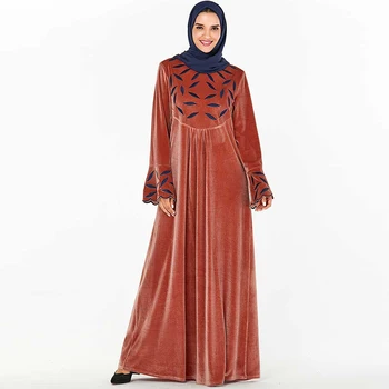 

Winter Velvet Abaya Dubai Islamic Muslim Arabic Dress Kaftan Women Hijab Turkish Dresses Caftan Marocain Robe Arabe Musulman