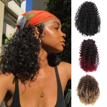 JINKAILI Afro Kinky Curly Ponytail African American Short Wrap Synthetic Drawstring Puff Pony Tail Clip in Hair Extensions
JINKAILI Afro Kinky Curly Ponytail African American Short Wrap Synthetic Drawstring Puff Pony Tail Clip in Hair Extensions