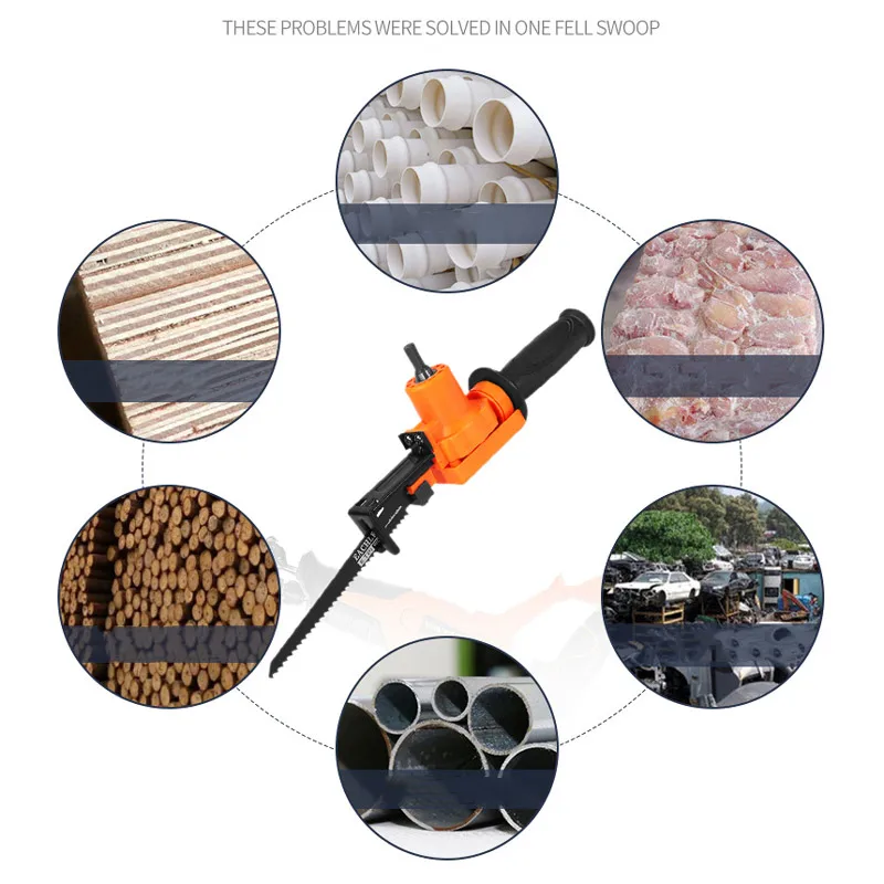 Reciprocating Saw Attachment Adapter Change Electric Drill Into Reciprocating Saw For Wood Metal Cutting 
Reciprocating Saw Attachment Adapter Change Electric Drill Into Reciprocating Saw For Wood Metal Cutting