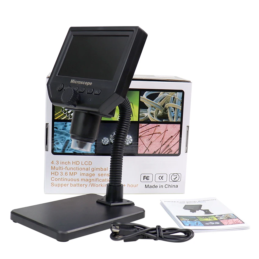 G600 600X Digital Microscope Electronic Microscope Portable 8 LED VGA Microscope With 4.3" HD OLED Screen for PCB Motherboard
G600 600X Digital Microscope Electronic Microscope Portable 8 LED VGA Microscope With 4.3" HD OLED Screen for PCB Motherboard