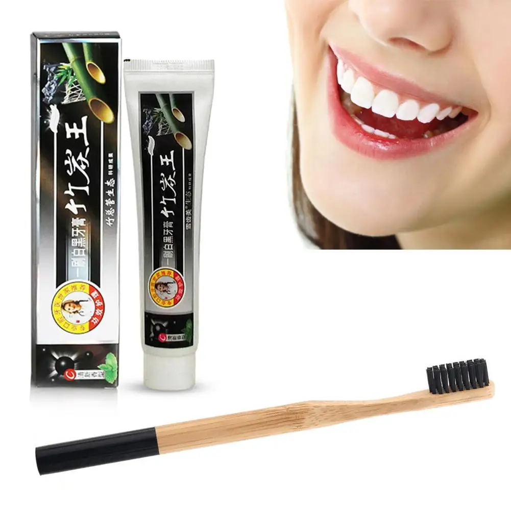 Activated Carbon Bamboo Charcoal Toothpaste & Toothbrush Set 2 Pieces Tooth Whitening Kit For Oral Care Toothpaste With Brush
Activated Carbon Bamboo Charcoal Toothpaste & Toothbrush Set 2 Pieces Tooth Whitening Kit For Oral Care Toothpaste With Brush