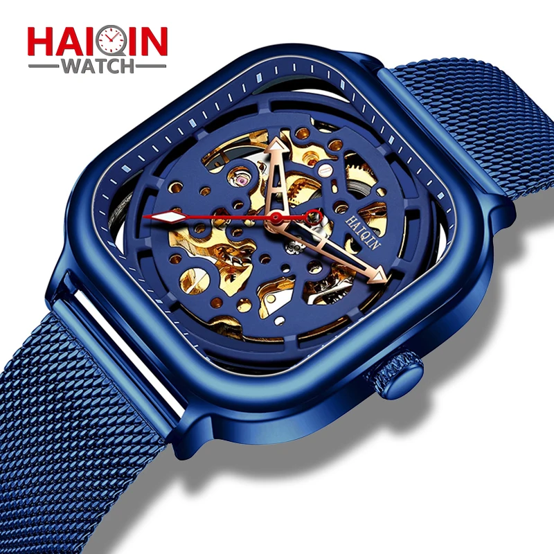 HAIQIN Men's Watches Skeleton Automatic Mechanical Watch for Men Waterproof Square Case Sport Wristwatch New Business Male Clock
HAIQIN Men's Watches Skeleton Automatic Mechanical Watch for Men Waterproof Square Case Sport Wristwatch New Business Male Clock