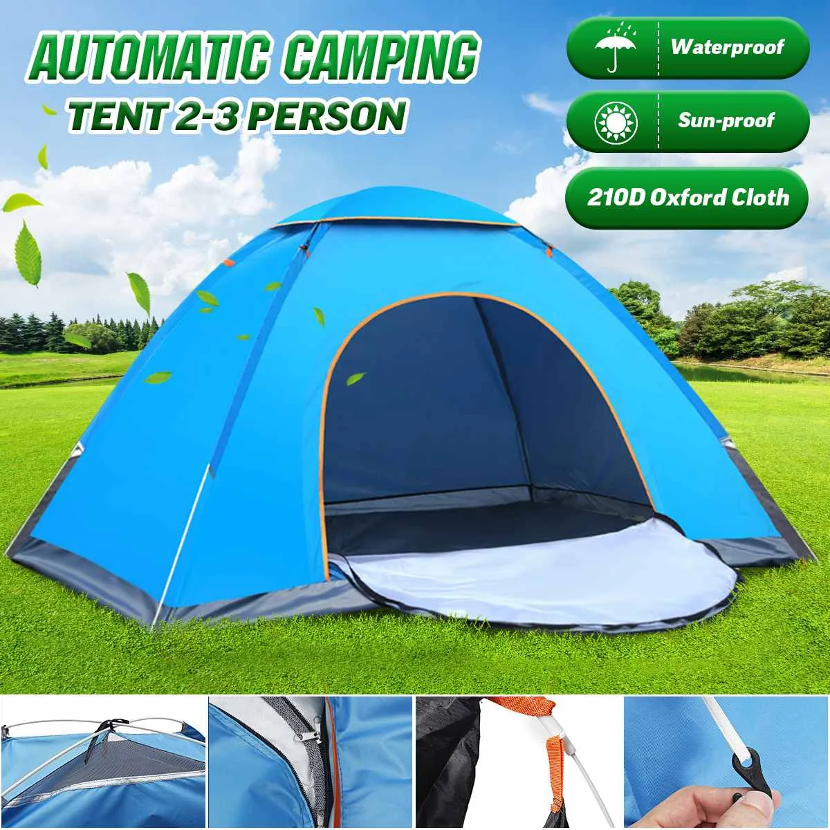 2-3 Person Automatic Beach Tent Outdoor Portable Tents Camping Hiking Quick Open Tent Anti-UV Sun Shade Shelter Tent Instant
2-3 Person Automatic Beach Tent Outdoor Portable Tents Camping Hiking Quick Open Tent Anti-UV Sun Shade Shelter Tent Instant