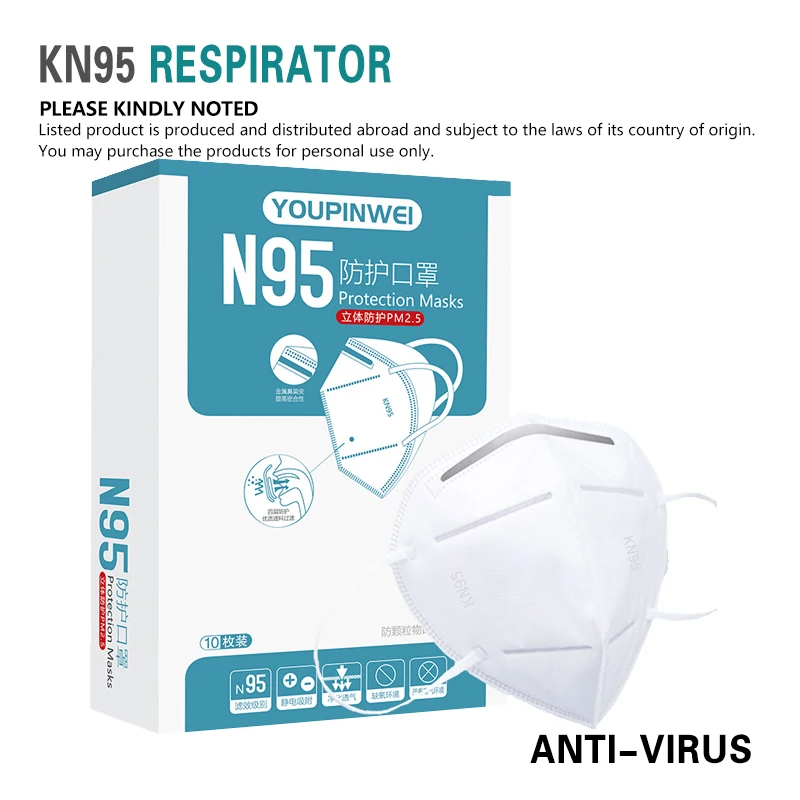 5 Player Filters KN95 Mask Dustproof Anti-fog And Breathable Face Masks 95% Filtration like N95 Masks Feature Respirator
5 Player Filters KN95 Mask Dustproof Anti-fog And Breathable Face Masks 95% Filtration like N95 Masks Feature Respirator