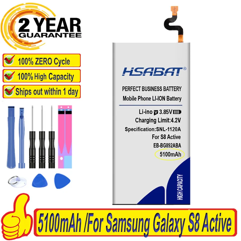 Аккумулятор Top Brand 100% для Samsung Galaxy S8 Active EB-BG892ABA батареи SM-G8920 G892F G892A G892L G892 G892V |