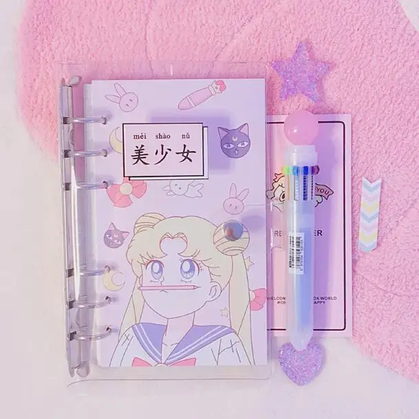 Anime Sailor Moon sakura Action Figure Printed Paper A6 Spiral Notebook Separator Pages Students Lovely dairybook Cosplay Gifts
Anime Sailor Moon sakura Action Figure Printed Paper A6 Spiral Notebook Separator Pages Students Lovely dairybook Cosplay Gifts