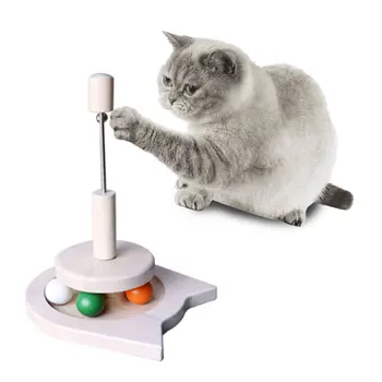 Wooden Cat Play Toy Crazy Rotating Ball Disk with Colored Ball Bells Pet Interactive Toys Pet Cat Intelligence Ball Supplies
Wooden Cat Play Toy Crazy Rotating Ball Disk with Colored Ball Bells Pet Interactive Toys Pet Cat Intelligence Ball Supplies