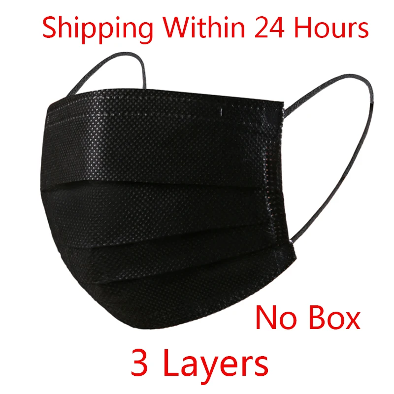 10pcs/200pcs/lot 3 Layers Masks Disposable Face Elastic Ear Loop Mask Black High Quality No Box
10pcs/200pcs/lot 3 Layers Masks Disposable Face Elastic Ear Loop Mask Black High Quality No Box
