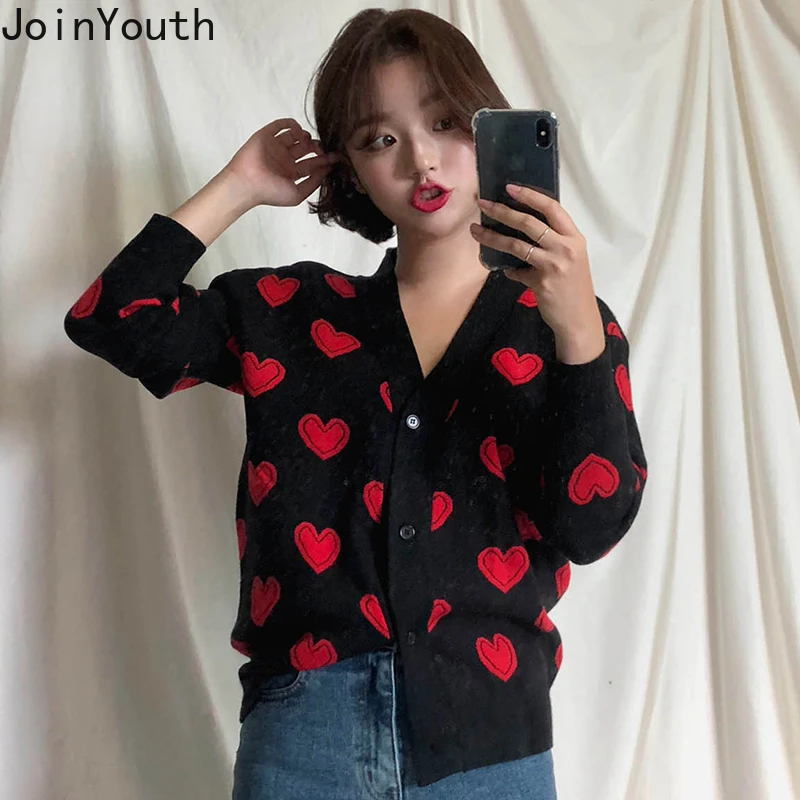 JoinYouth Print Sweet V Neck Women Sweaters 2019 Autumn Korean Vintage Cardigans Single Breasted All Match Sueter Mujer J253 
JoinYouth Print Sweet V Neck Women Sweaters 2019 Autumn Korean Vintage Cardigans Single Breasted All Match Sueter Mujer J253