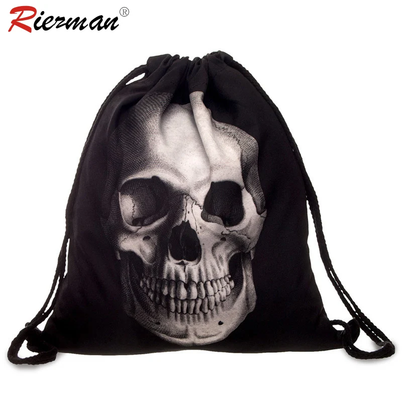 RIEZMAN 3D Printing Oxford Cloth Drawstring Bag Skull Unisex Waterproof Drawstring Backpack Travel Schoolbag Draw String Bag
RIEZMAN 3D Printing Oxford Cloth Drawstring Bag Skull Unisex Waterproof Drawstring Backpack Travel Schoolbag Draw String Bag