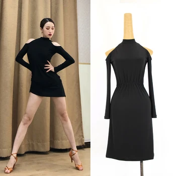 Latin Dance Dresses Female High Collar Long Sleeve Black Sexy Practice Costume Latin Competition Performance Dresses DQL2227 
Latin Dance Dresses Female High Collar Long Sleeve Black Sexy Practice Costume Latin Competition Performance Dresses DQL2227