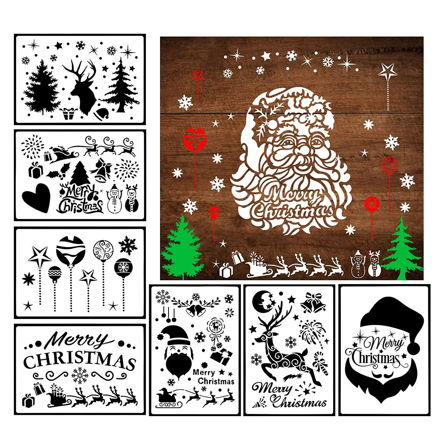 METABLE 16 Pcs Christmas Stencils Plastic Painting Templates Xmas Stencil Art Craft Drawing for Window Glass Door Greeting Cards
METABLE 16 Pcs Christmas Stencils Plastic Painting Templates Xmas Stencil Art Craft Drawing for Window Glass Door Greeting Cards