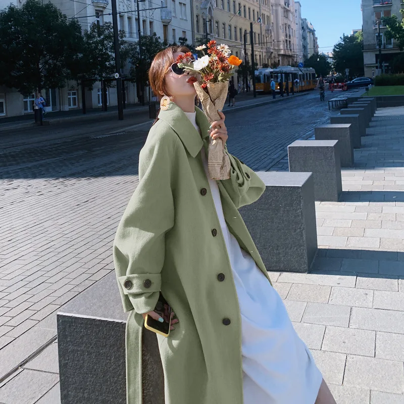 Thick Haze Blue Overcoat Student 2019 Winter Hepburn Wind Mid-length over-the-Knee Woolen waitmore Coat
Thick Haze Blue Overcoat Student 2019 Winter Hepburn Wind Mid-length over-the-Knee Woolen waitmore Coat