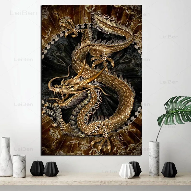 Chinese Style Golden Dragon Modern Canvas Painting Art Poster On Wall Home Decoration Living Room Pictures and Prints Frameless
Chinese Style Golden Dragon Modern Canvas Painting Art Poster On Wall Home Decoration Living Room Pictures and Prints Frameless