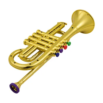 Trumpet Kids Musical Wind Instruments ABS Metallic Gold Trumpet with 4 Colored Keys
Trumpet Kids Musical Wind Instruments ABS Metallic Gold Trumpet with 4 Colored Keys