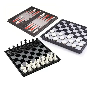 3 in 1 Foldable Magnetic International Chess Backgammon Checkers Set Portable Plastic Board Game
3 in 1 Foldable Magnetic International Chess Backgammon Checkers Set Portable Plastic Board Game