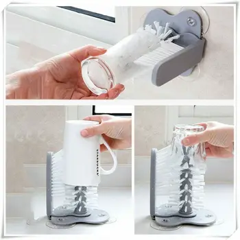 Multi-functional Rotating Double Brush Glass Scrubber for Hard to Reach Glass Cleaner Bottle Mug Scrubber for Hard to Reach Bott
Multi-functional Rotating Double Brush Glass Scrubber for Hard to Reach Glass Cleaner Bottle Mug Scrubber for Hard to Reach Bott