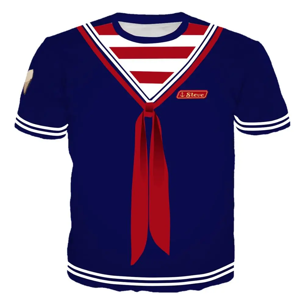 Cosplaydiy Movie Stranger Things Scoops Ahoy Steve Cosplay Short Sleeves T-Shirt Adult Summer Cotton T-Shirt L320
Cosplaydiy Movie Stranger Things Scoops Ahoy Steve Cosplay Short Sleeves T-Shirt Adult Summer Cotton T-Shirt L320