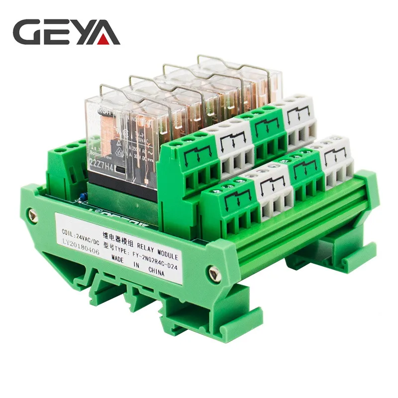 GEYA 2NG2R 4 Channel Omron Relay Module 2NO 2NC Electronic DPDT Switch 12V 24V Relay Board
GEYA 2NG2R 4 Channel Omron Relay Module 2NO 2NC Electronic DPDT Switch 12V 24V Relay Board