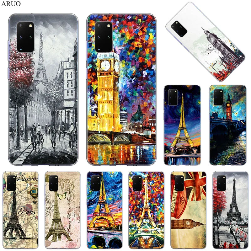 Чехол для телефона Samsung S20 Ultra Note 20 10 Pro 9 8 Paris Eiffel Tower Мягкий силиконовый чехол S10 Lite S9