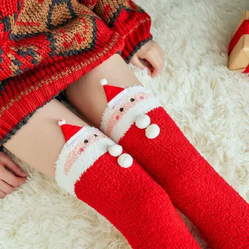 Knee Socks Girl Women Wool Slim Christmas Striped Long Socks Autumn Thick Thermal Party Costume Thigh-High Socks medias de mujer 
Knee Socks Girl Women Wool Slim Christmas Striped Long Socks Autumn Thick Thermal Party Costume Thigh-High Socks medias de mujer