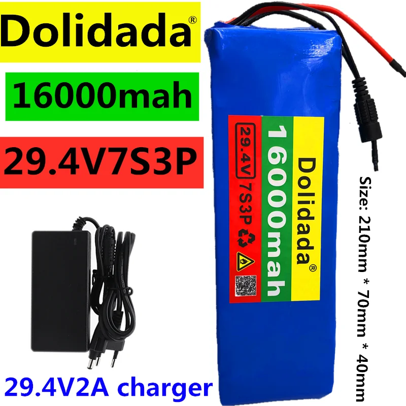 24V Battery 7S3P 29.4V 16Ah Li-ion Battery Pack with 20A Balanced BMS for Electric Bicycle Scooter Power Wheelchair +2A Charger
24V Battery 7S3P 29.4V 16Ah Li-ion Battery Pack with 20A Balanced BMS for Electric Bicycle Scooter Power Wheelchair +2A Charger